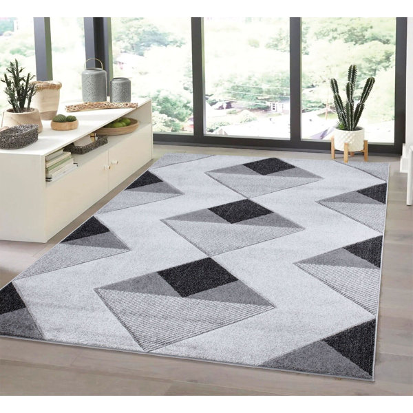 Corrigan Studio Machine Woven Grey/Black/Beige Rug Wayfair.co.uk
